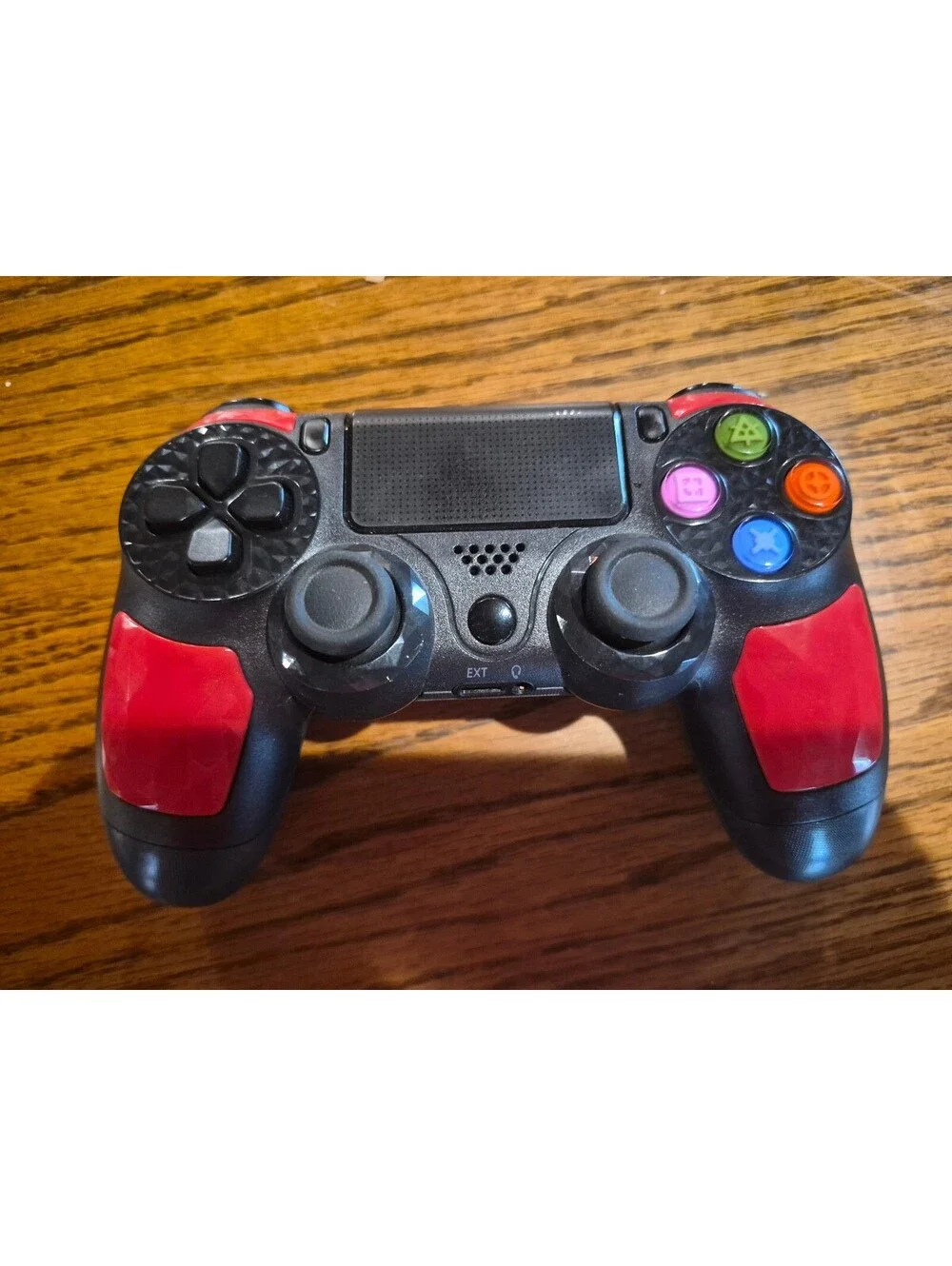 PlayStation 4 Wireless Controller Custom Red Black Gamepad Used Tested 1218